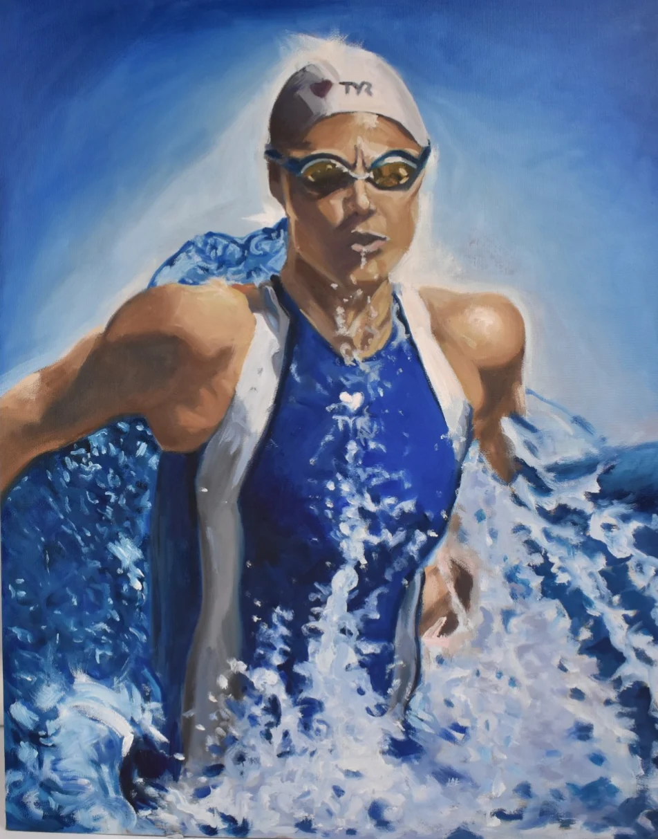 Swimmer - Artwork decorative finish by Simon Hickman