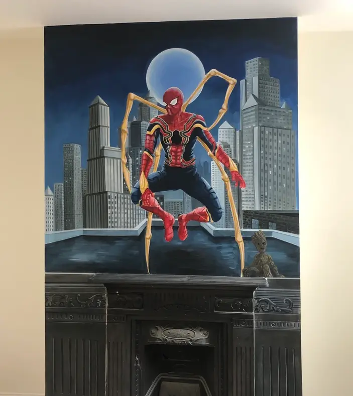 Spiderman Wall - Interior decorative finish by Simon Hickman